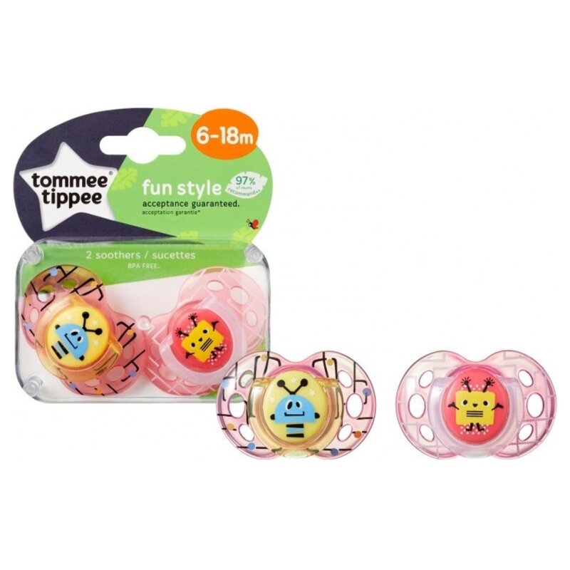 Smoczek TOMMEE TIPPEE Fun Style Friends 6-18 m (2 szt.)