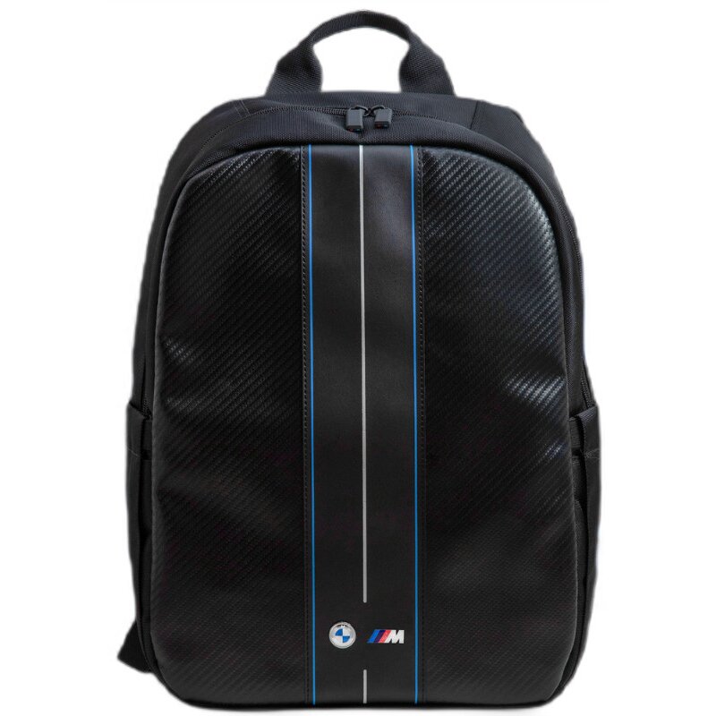 Plecak na laptopa BMW Carbon Blue Stripes 16 cali Czarny