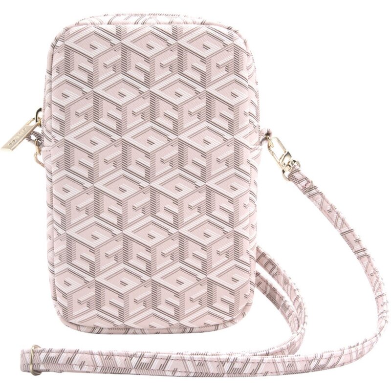 Torebka GUESS Zip GCube Bottom Stripe Różowy