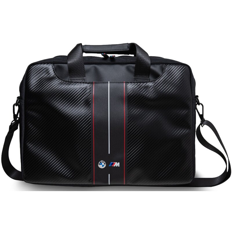 Torba na laptopa BMW Carbon Red Stripes 16 cali Czarny