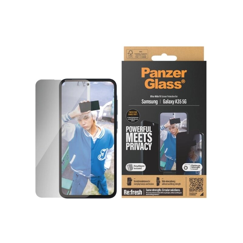 Szkło prywatyzujące PANZERGLASS Ultra-Wide Fit Privacy Easy Aligner Included do Samsung Galaxy A35