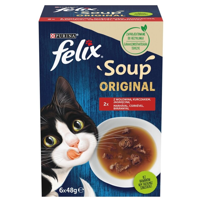 FELIX SOUP Original Karma mokra dla kota Mix wiejskie smaki 6x48g
