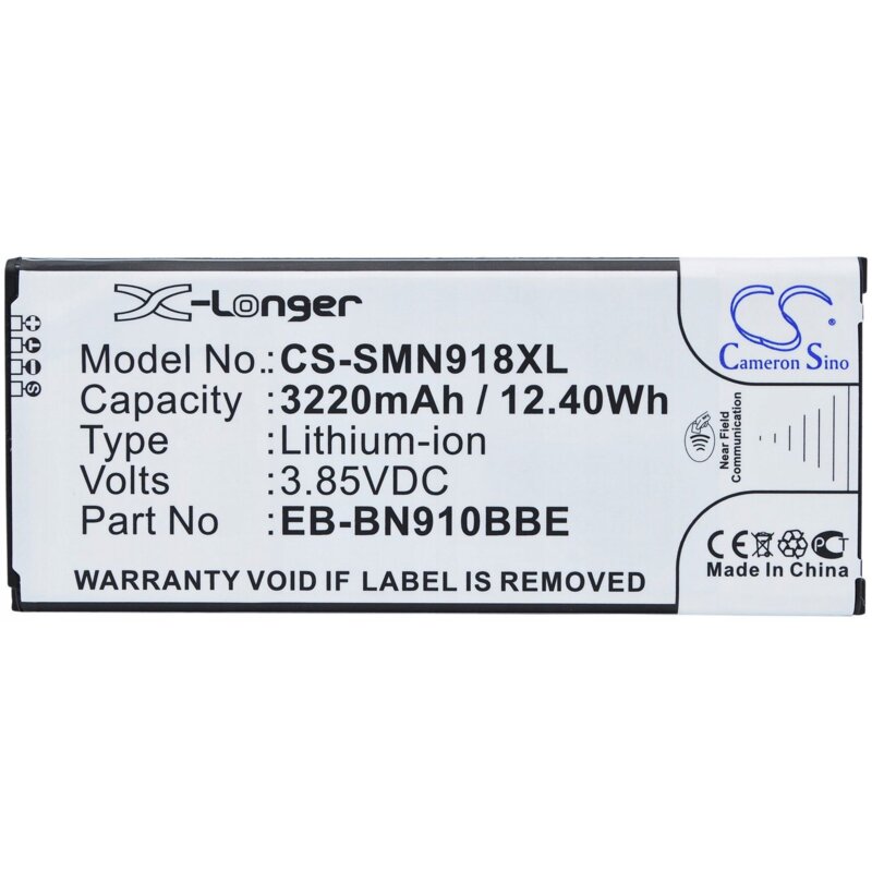 Bateria do telefonu CAMERON SINO CS-SMN918XL 3220 mAh do Samsung Galaxy Note 4