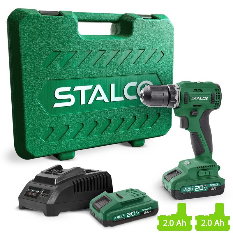 Wiertarko-wkrętarka STALCO DS20-55BL S-97310 zestaw akumulatorów