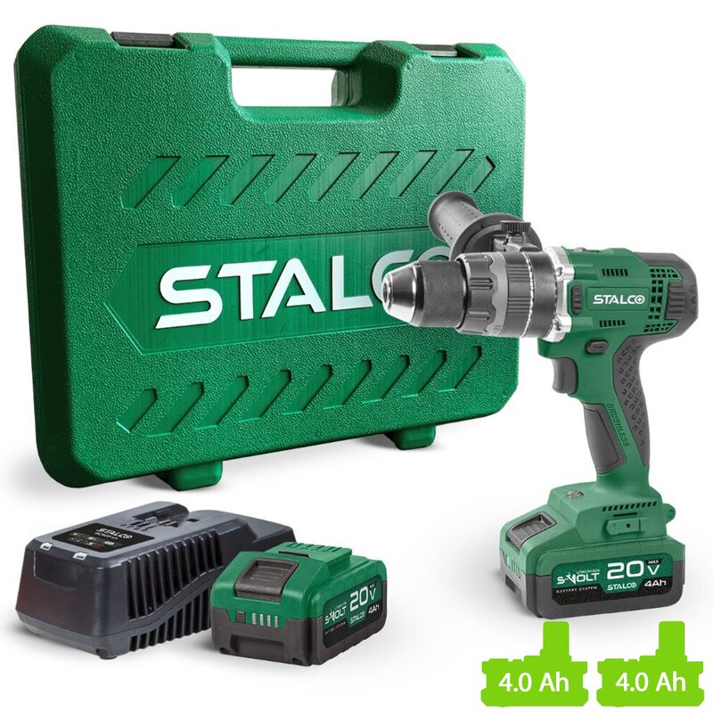 Wiertarko-wkrętarka STALCO IDS20-75BL S-97314 zestaw akumulatorów