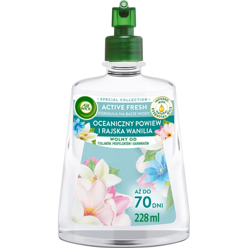 Wkład do odświeżacza powietrza AIR WICK Active Fresh Oceaniczny powiew i rajska wanilia 228 ml