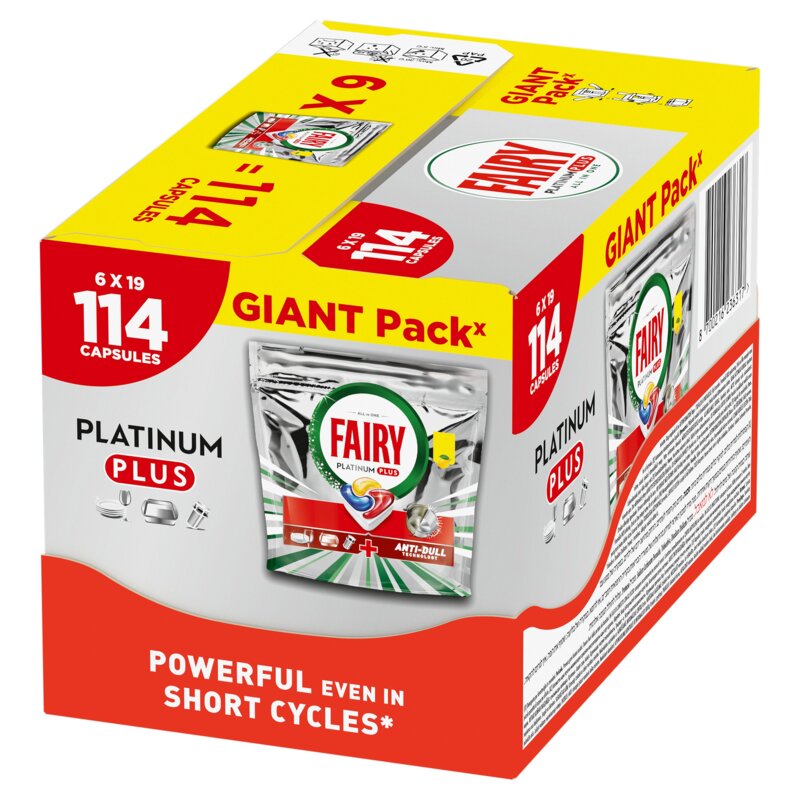 Kapsułki do zmywarki FAIRY Platinum Plus All in One Lemon - 114 szt.