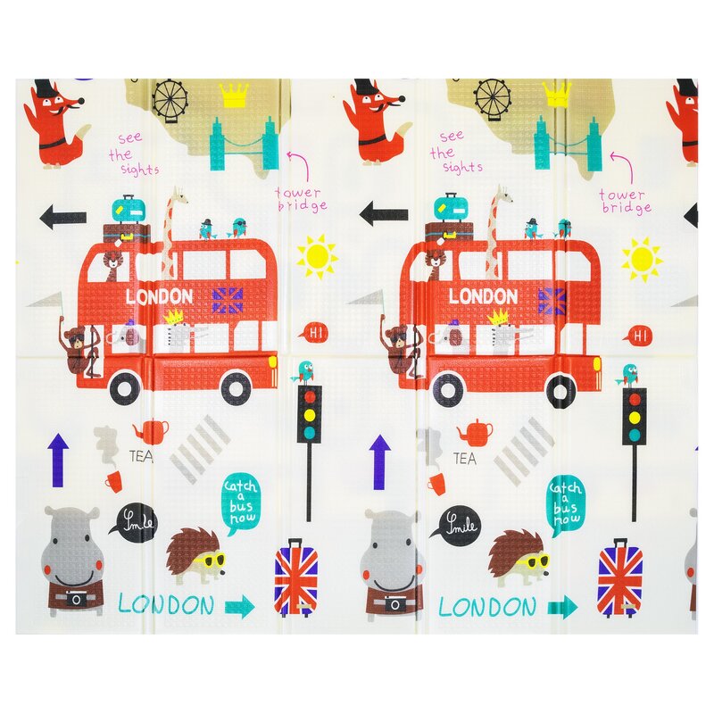 Mata piankowa HUMBI Składana 180 x 150 x 1 cm 3431 Wielokolorowa