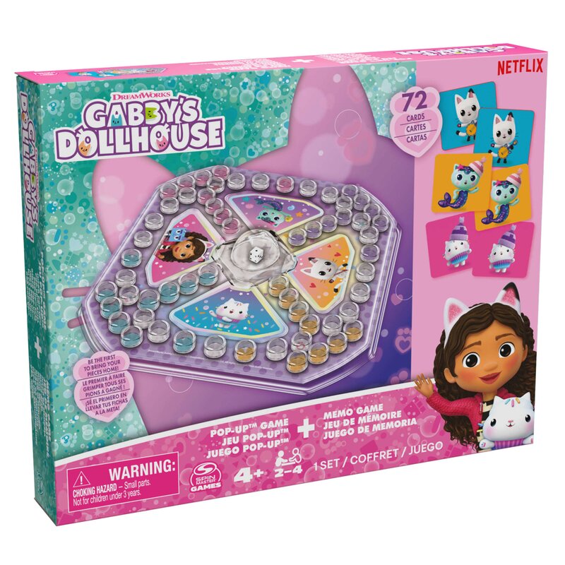 Gra planszowa SPIN MASTER Koci Domek Gabi Chińczyk Pop Up + memory