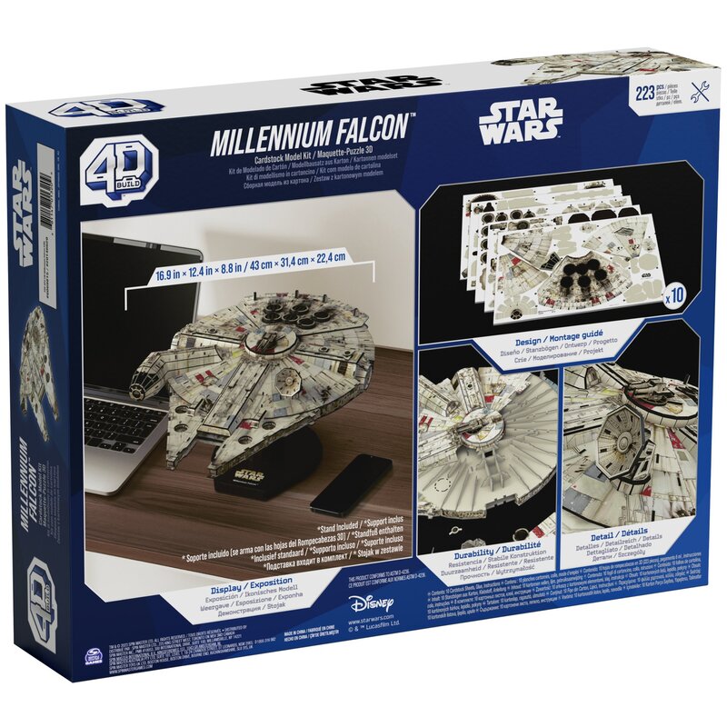 Puzzle 3D SPIN MASTER 4D Build Star Wars Statek Falcon Millennium (223 elementy)