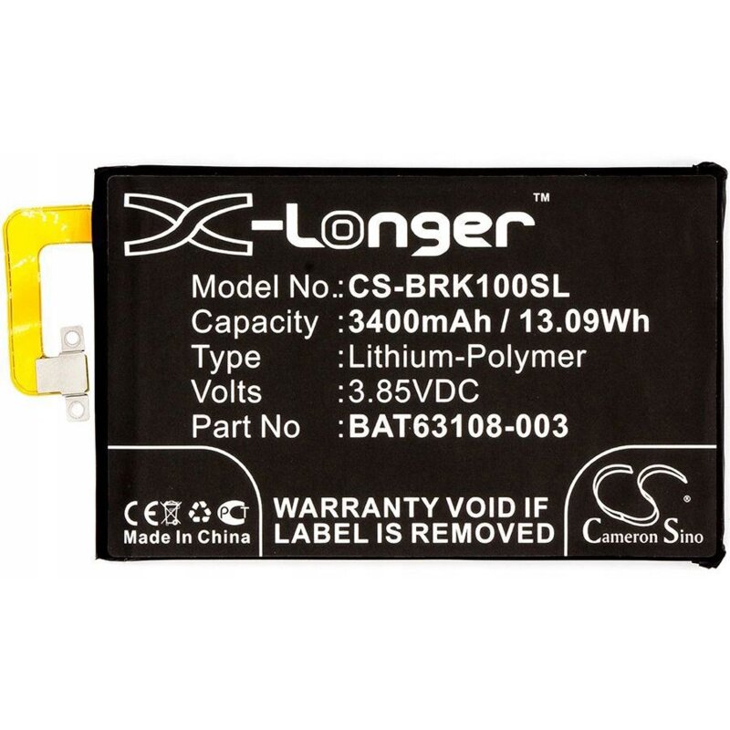 Bateria do telefonu CAMERON SINO CS-BRK100SL 3400 mAh do BlackBerry
