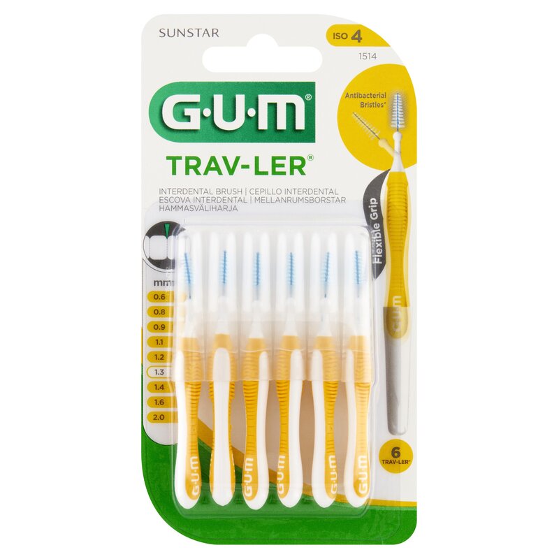 Szczoteczki międzyzębowe SUNSTAR GUM Trav-Ler 1.3 mm Żółty (6 szt.)