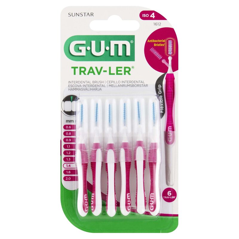 Szczoteczki międzyzębowe SUNSTAR GUM Trav-Ler 1.4 mm Różowy (6 szt.)