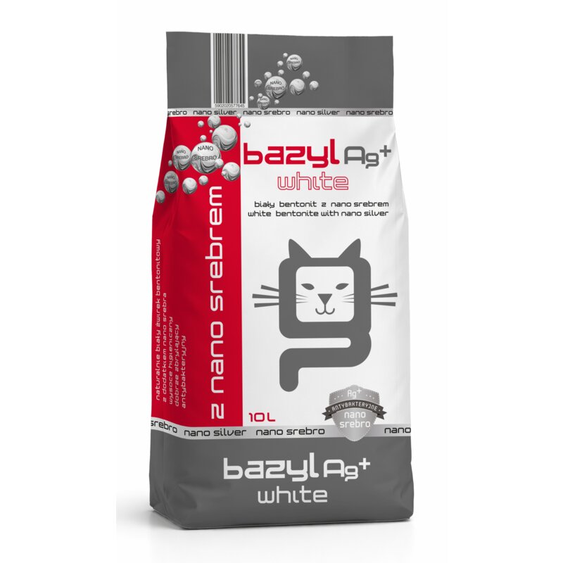Żwirek dla kota BAZYL Ag+ White 10 L