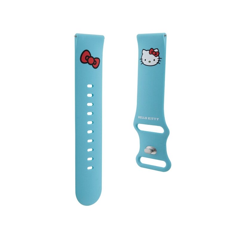 Pasek uniwersalny HELLO KITTY Silicone Kitty Head szerokość 22mm Niebieski HKUWLSCHBLB