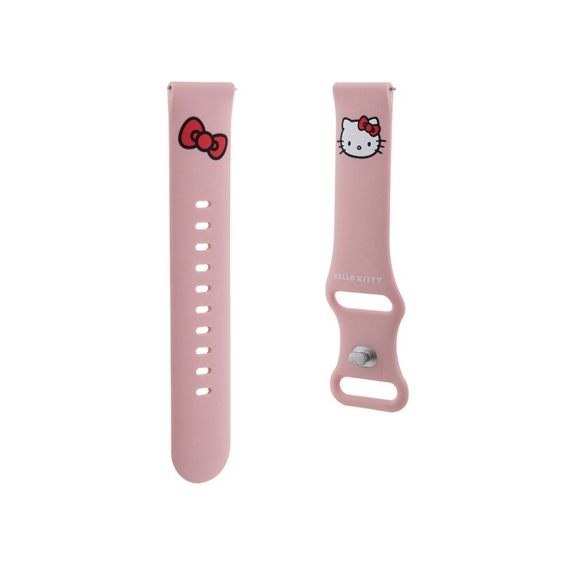Pasek uniwersalny HELLO KITTY Silicone Kitty Head szerokość 20mm Różowy HKUWMSCHBLP