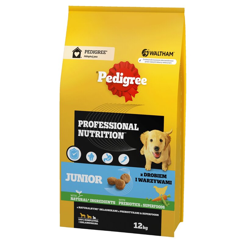 Karma dla psa PEDIGREE Junior Professional Nutrition Drób z warzywami 12 kg