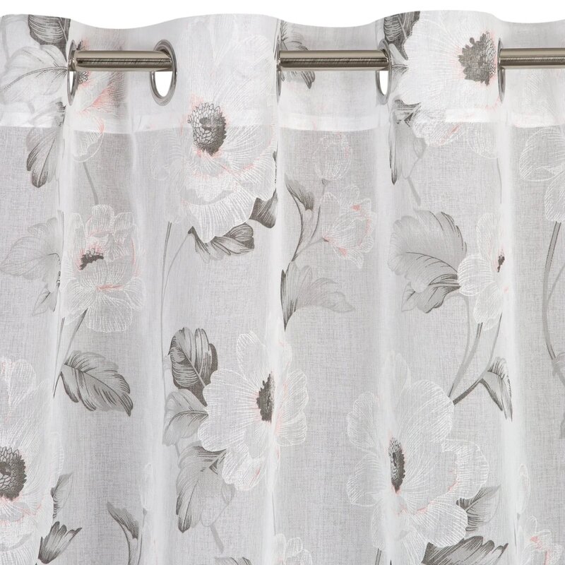 Firana gotowa EUROFIRANY Bessy 140 x 250 cm Biało-różowy