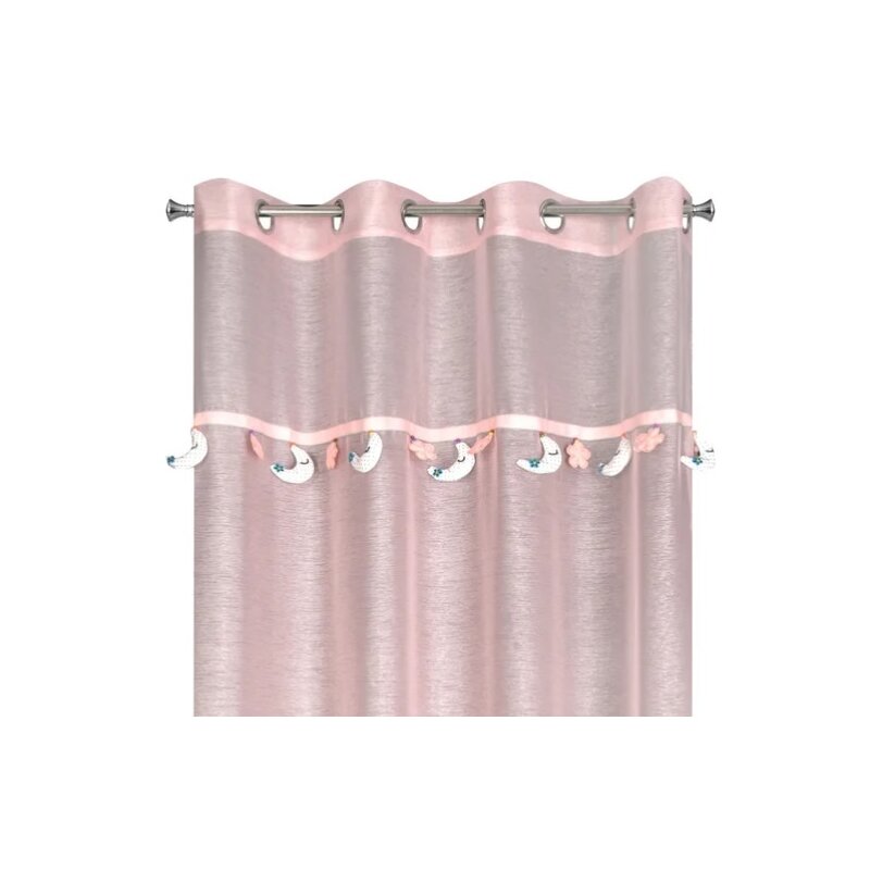 Firana gotowa EUROFIRANY Moon 140 x 250 cm Różowy