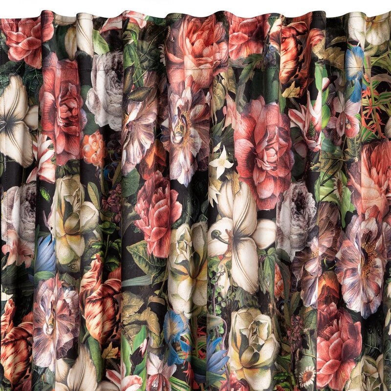Zasłona EUROFIRANY Peonia 140 x 270 cm Bordowy