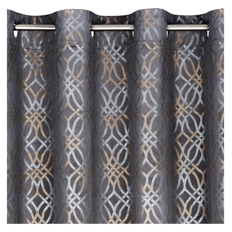 Zasłona EUROFIRANY Areta 140 x 250 cm Stalowo-srebrny