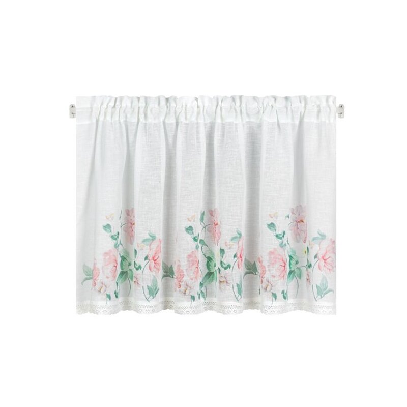 Firana gotowa EUROFIRANY Asteja 150 x 60 cm Biało-różowy