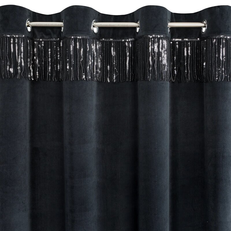 Zasłona EUROFIRANY Jasper 140 x 250 cm Czarny