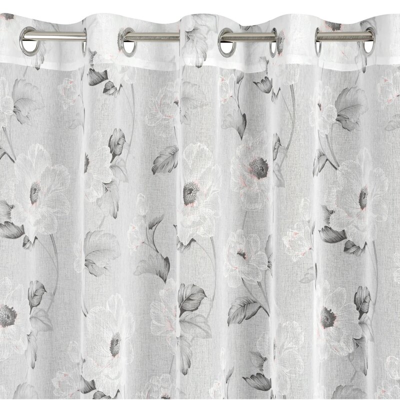 Firana gotowa EUROFIRANY Bessy 350 x 250 cm Biało-różowy