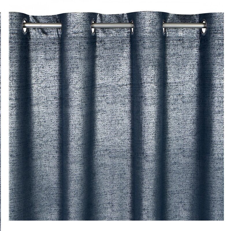 Zasłona EUROFIRANY Ambi 140 x 250 cm Granatowo-srebrny