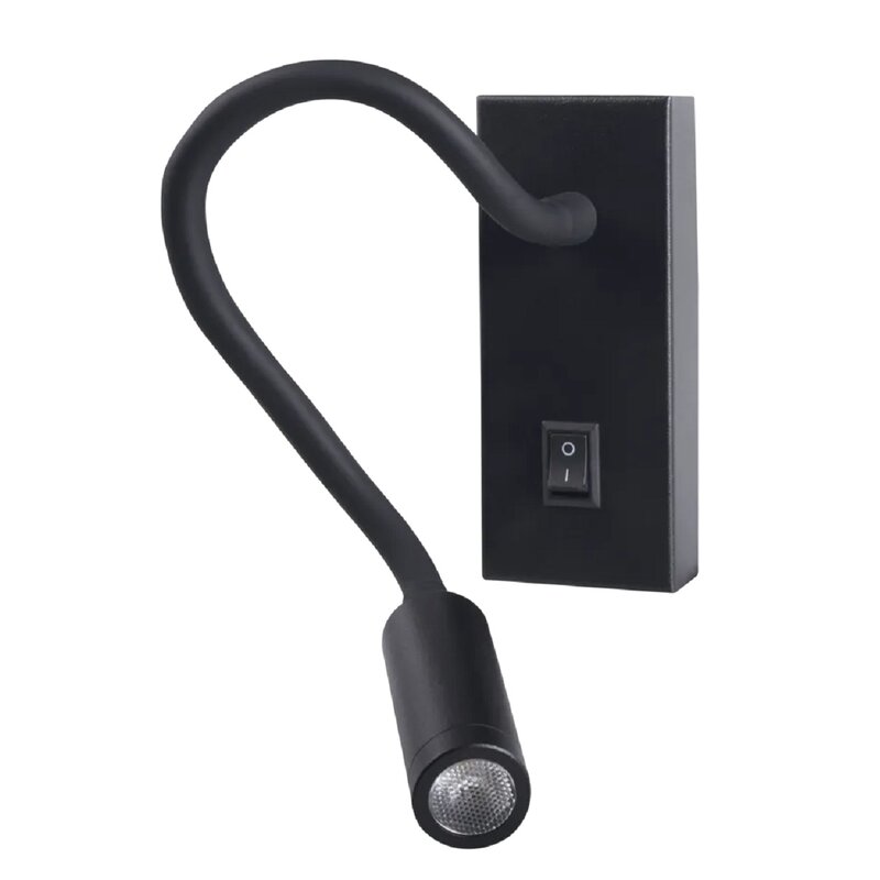 Oprawa ścienna LED LightLogic LL BARI LED LAMP B 30573 czarna włącznik