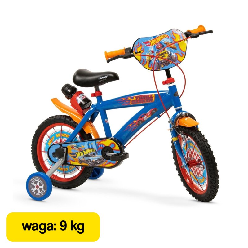 Rower dziecięcy TOIMSA Hot Wheels 14 cali Niebiesko-czerwony Wzrost: 95-110 cm Wiek: 4-6 lat