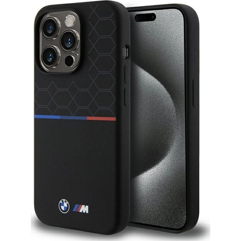 BMW Silicone Pattern MagSafe BMHMP15L22SMPK do iPhone 15 Pro Czarny