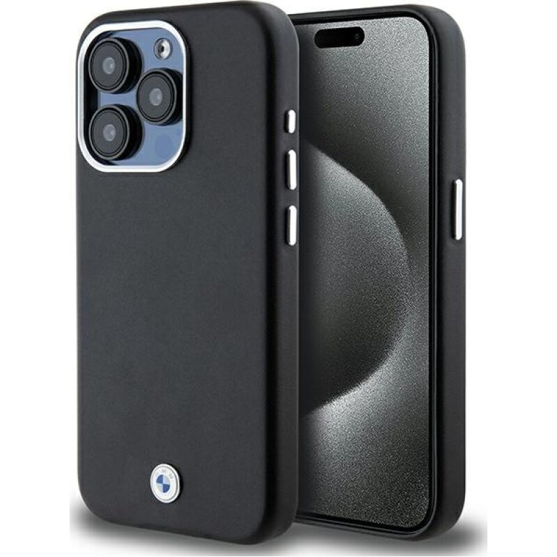 Etui BMW Signature Wrapped Metal MagSafe do Apple iPhone 15 Pro Czarny