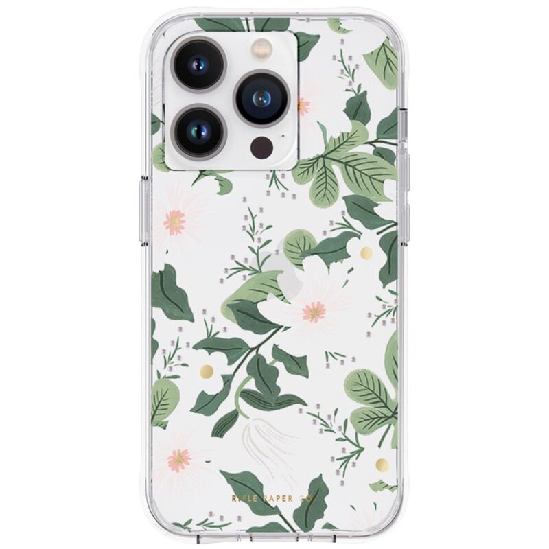 Etui RIFLE PAPER CO. Clear do Apple iPhone 14 Pro Biały