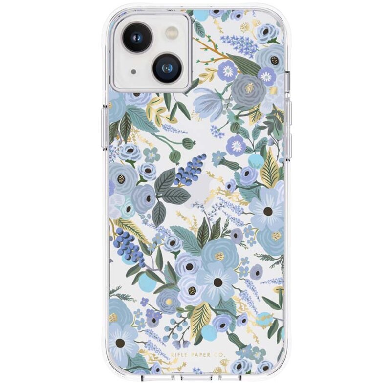 Etui RIFLE PAPER CO. Clear do Apple iPhone 14 Plus Niebieski