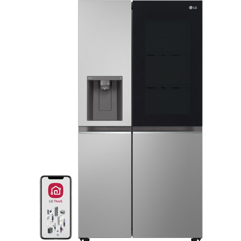 Lodówka LG InstaView GSGV80PYLL No frost Sidy by side AI ThinQ Kostkarka 179cm Srebrna