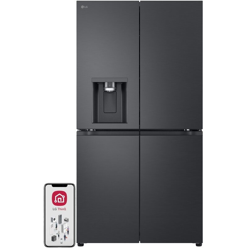 Lodówka LG GML960EVBE No frost Sidy by side Kostkarka 179cm Czarny mat