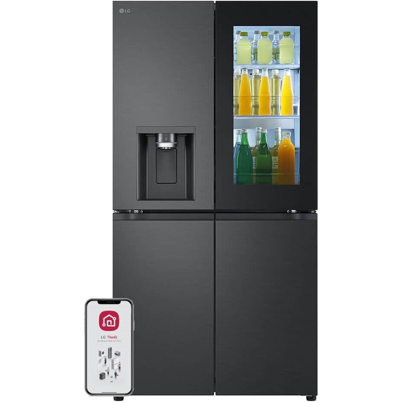 Lodówka LG InstaView GMG960EVJE No frost Sidy by side Kostkarka 179cm Czarny mat