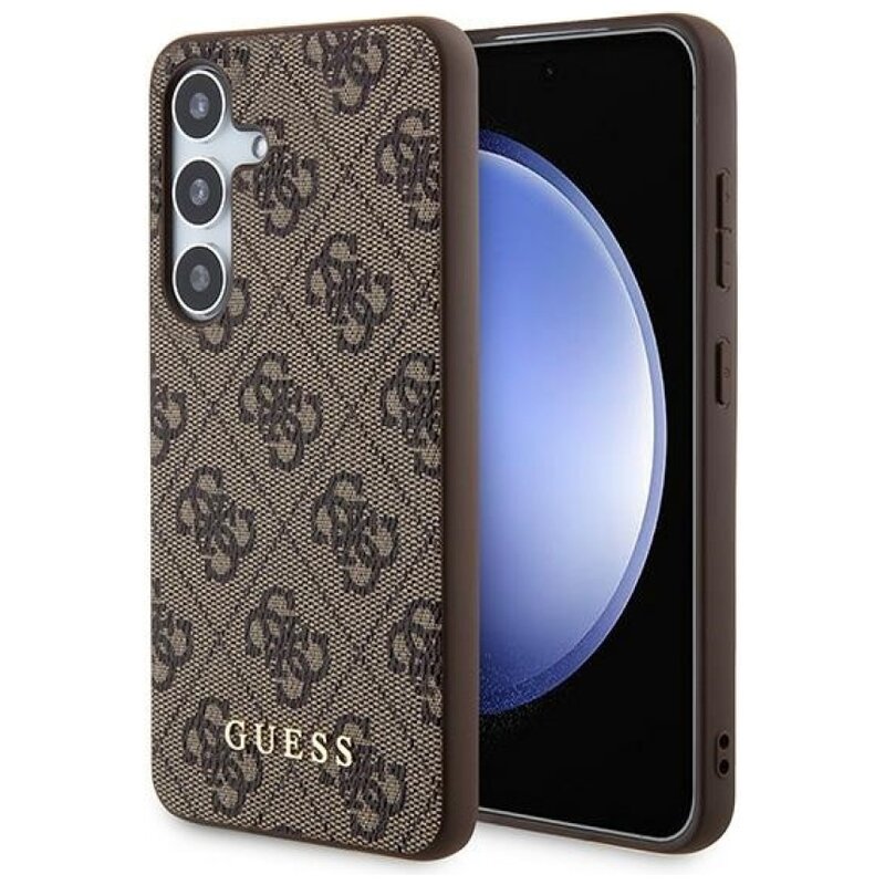 Etui GUESS 4G Metal Gold Logo do Samsung Galaxy S24 Brązowy