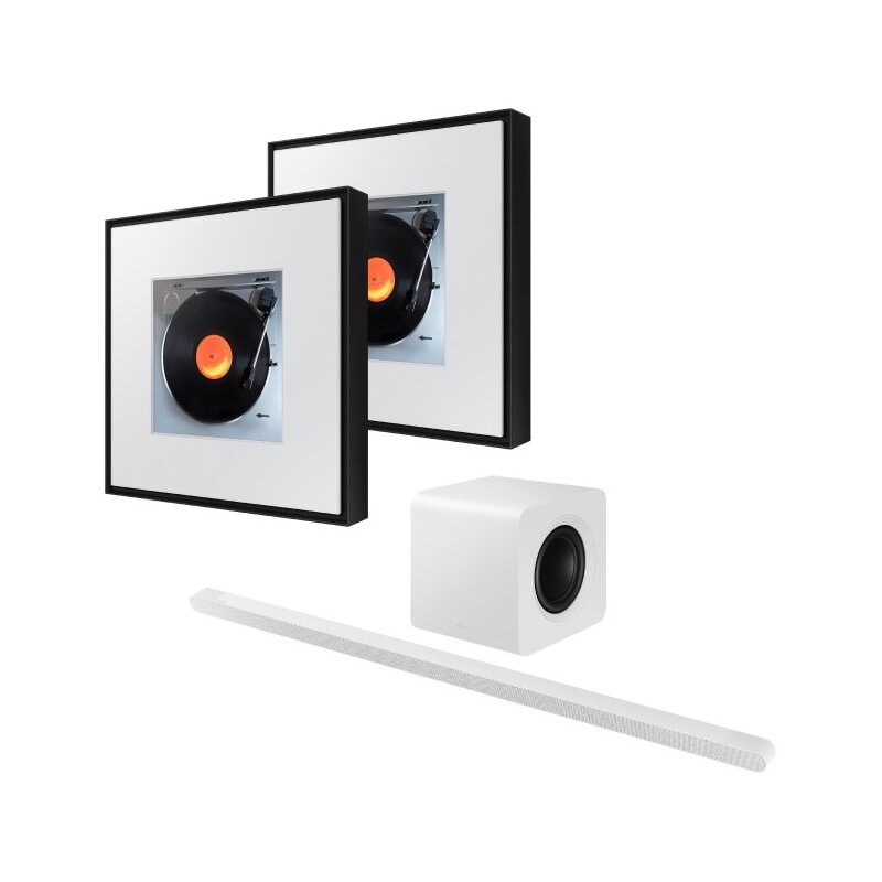 Soundbar SAMSUNG HW-S801D EN Biały + Głośnik multiroom SAMSUNG Music Frame HW-LS60D EN Czarny (2 szt.)