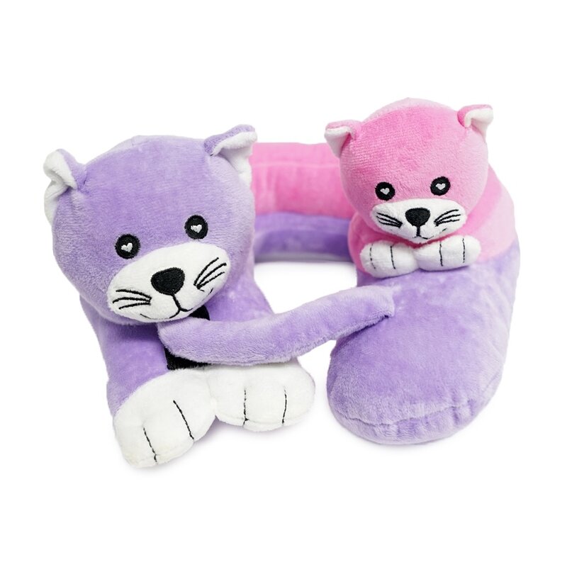 Poduszka podróżna CABEAU Evo Kids Kotki EVKP6304 Różowo-fioletowy