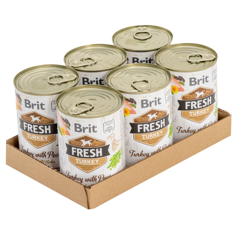 Karma dla psa BRIT Fresh Indyk z groszkiem 6 x 400 g