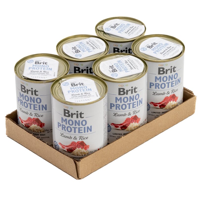 Karma dla psa BRIT Mono Protein Jagnięcina z ryżem 6 x 400 g