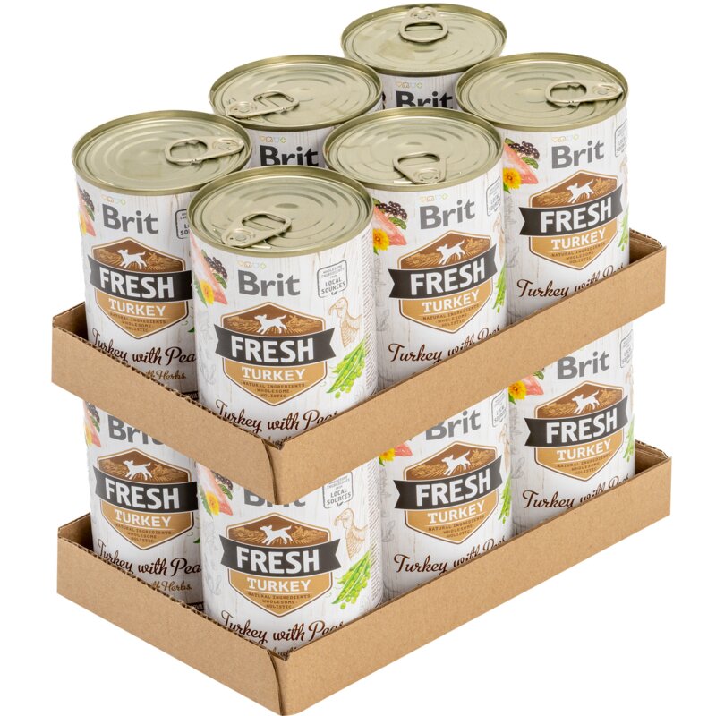 Karma dla psa BRIT Fresh Indyk z groszkiem 12 x 400 g