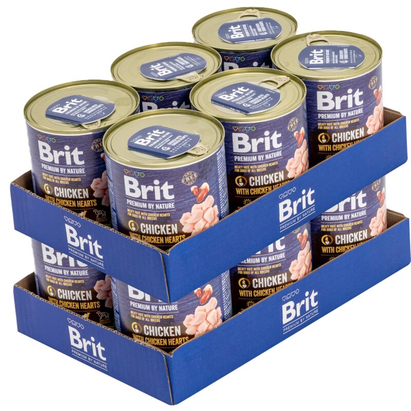 Karma dla psa BRIT Premium by Nature Kurczak z sercami 12 x 800 g