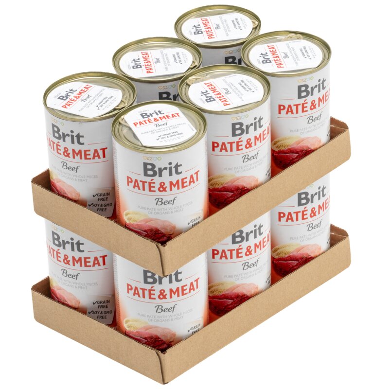 Karma dla psa BRIT Paté & Meat Wołowina 12 x 400 g