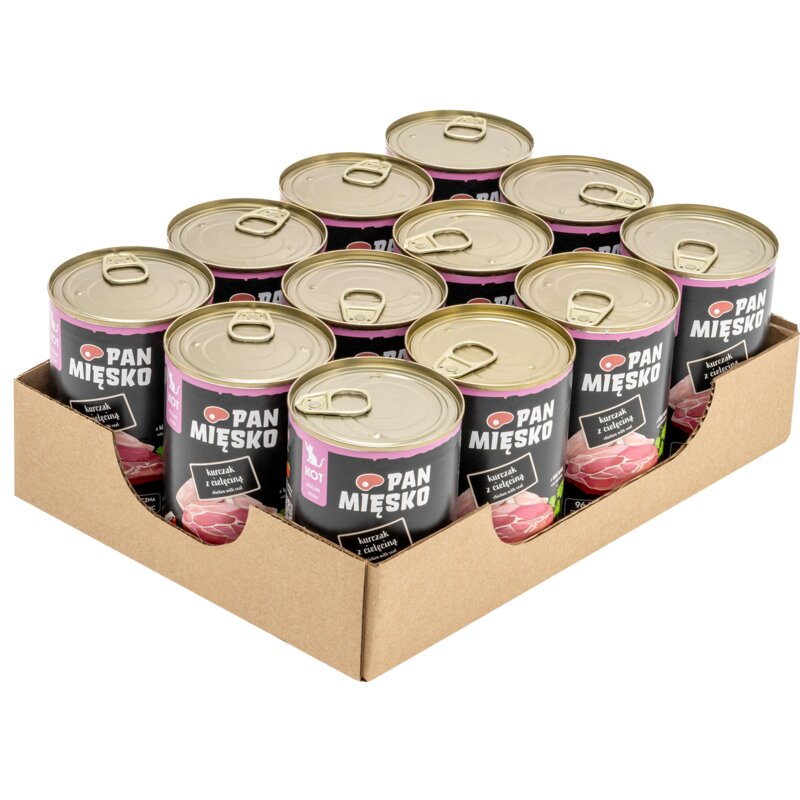 Karma dla kota PAN MIĘSKO Kurczak z cielęciną 12 x 400 g