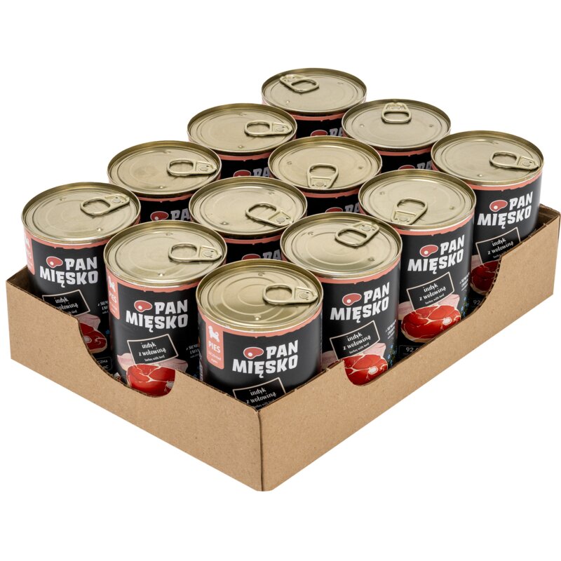 Karma dla psa PAN MIĘSKO Indyk z wołowiną 12 x 400 g