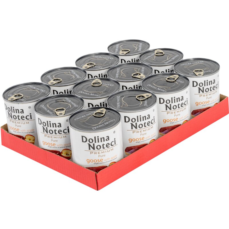 Karma dla psa DOLINA NOTECI Premium Pure bogata w gęś z jabłkiem 12 x 800 g