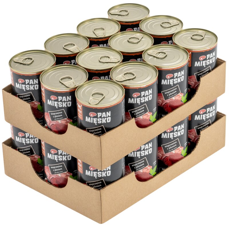 Karma dla kota PAN MIĘSKO Wieprzowina z jeleniem 24 x 400 g